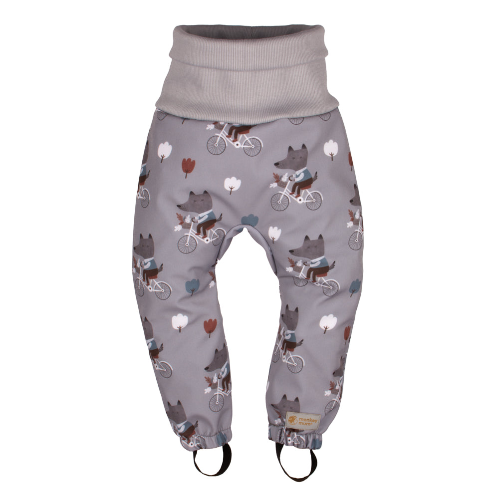 Pantalon softshell évolutif enfant avec membrane Monkey Mum® - Loups à vélo