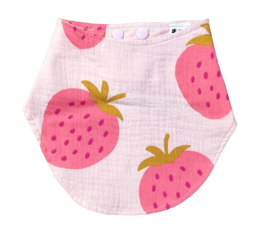 Bavoir en mousseline Monkey Mum® - Fraise