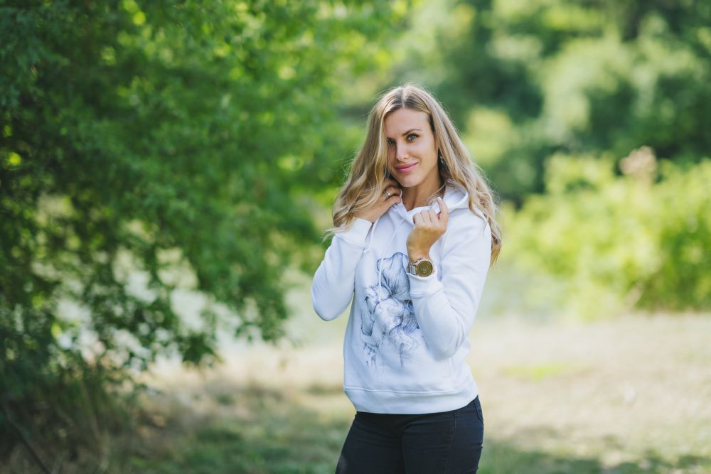 Sweat d’allaitement Monkey Mum® blanc - maman aimante, 2e qualité - taille L