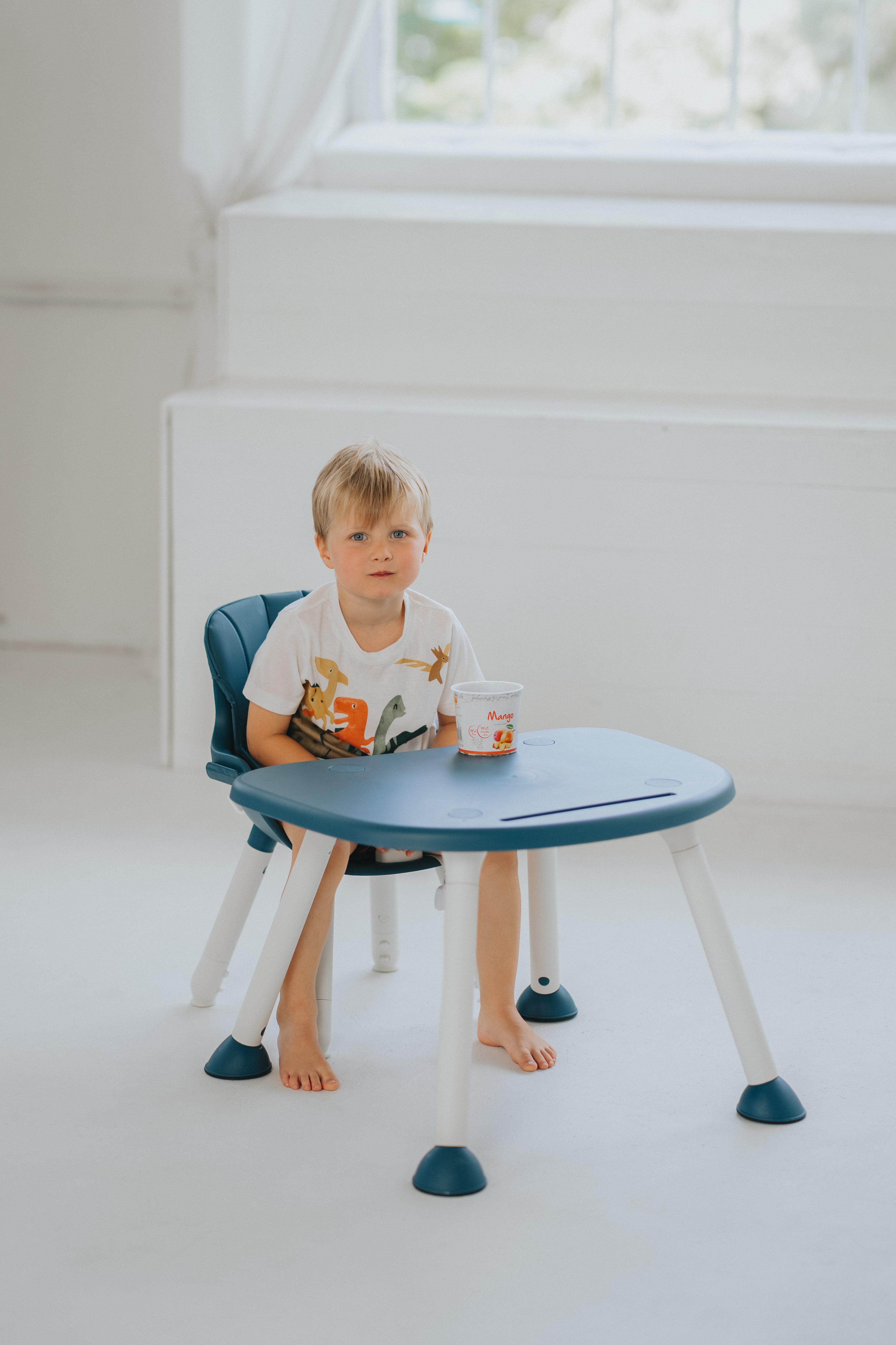 Chaise haute pour enfant 2 en 1 Grow - Bleu - déballée