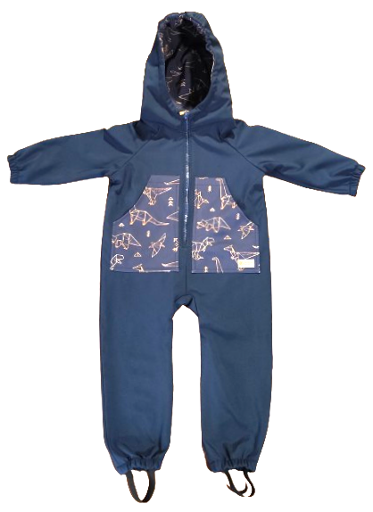 Monkey Mum® Combinaison softshell avec membrane – Ciel des dinosaures - taille 98/104, 110/116