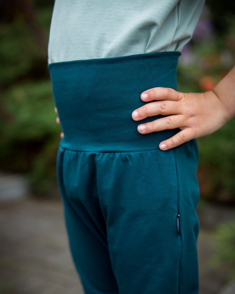 Pantalon de survêtement ample pour enfants, LIGHT, vert bouteille