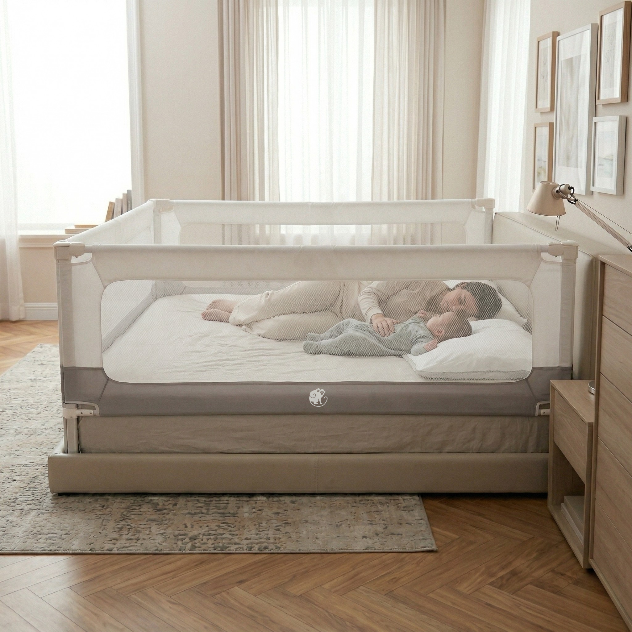 Barrière de lit et parc Monkey Mum® 2 en 1 Smart