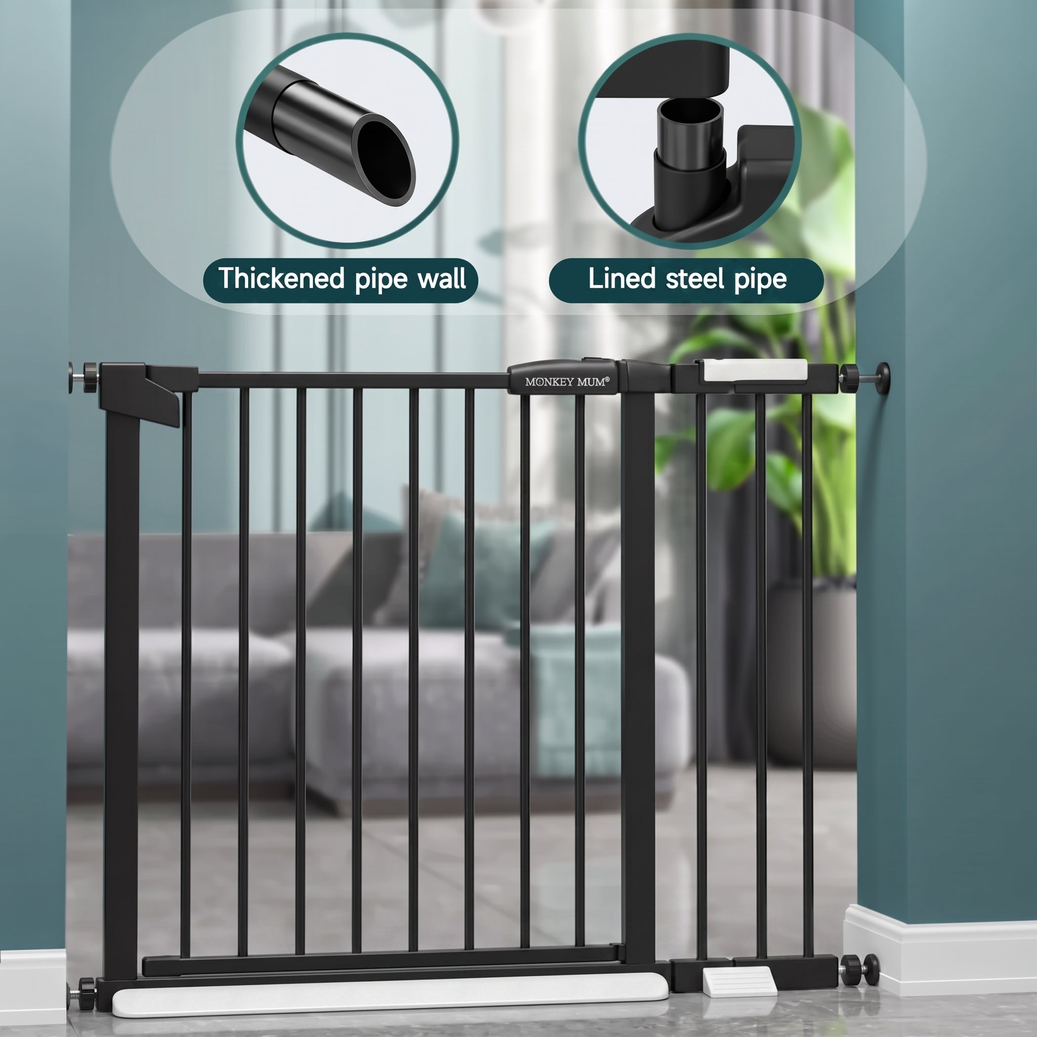 Veiligheidshekje Monkey Mum® – Zwart