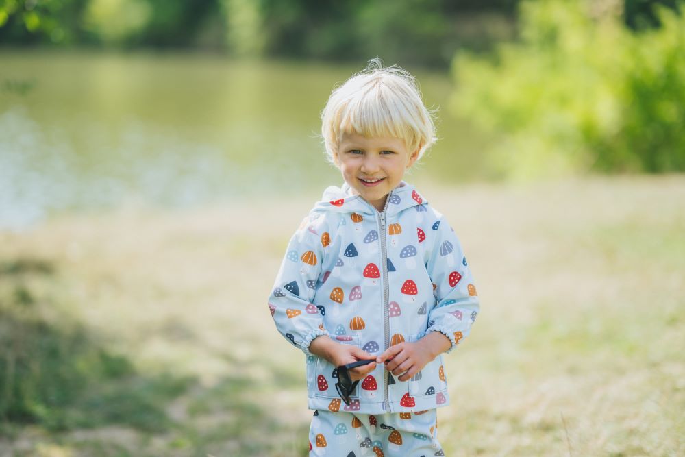 Veste softshell pour enfant avec membrane Monkey Mum® - Amanites multicolores