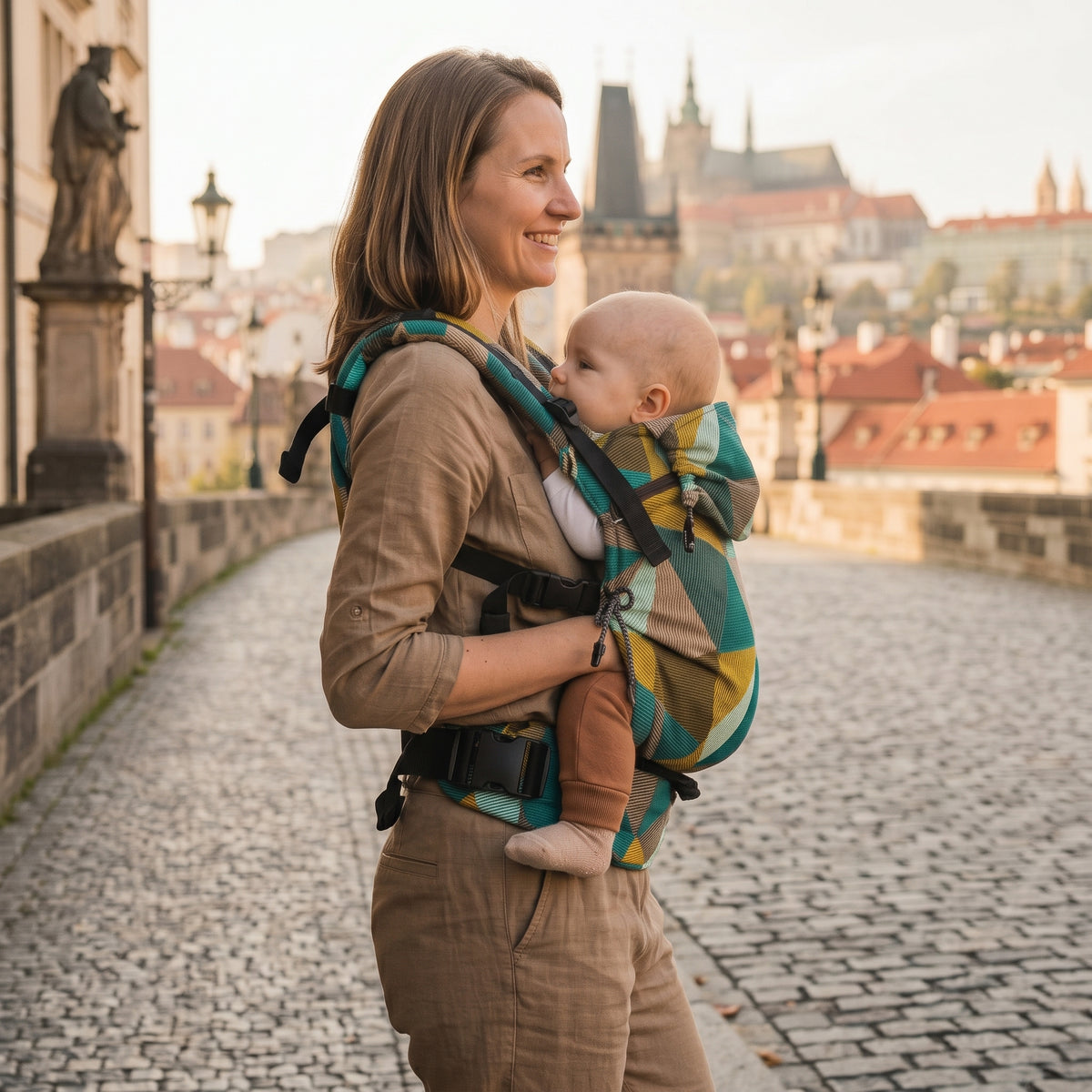 Monkey Mum® Porte-bébé évolutif ergonomique Carrie - Charme géométrique
