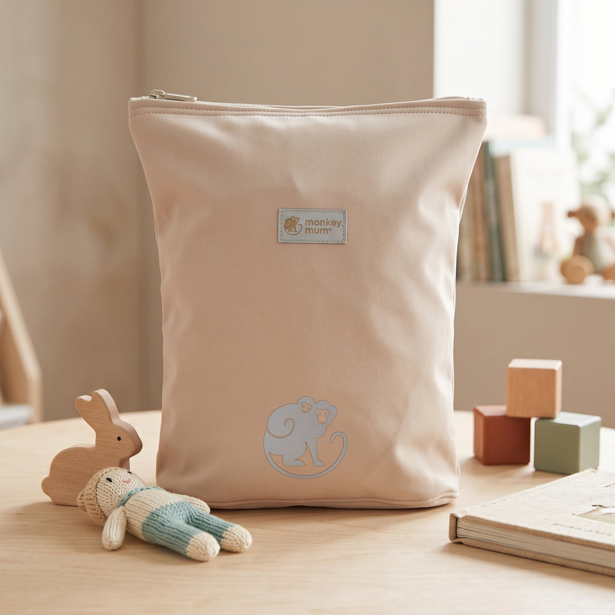 Petit sac à dos softshell pour enfant Monkey Mum® - Beige