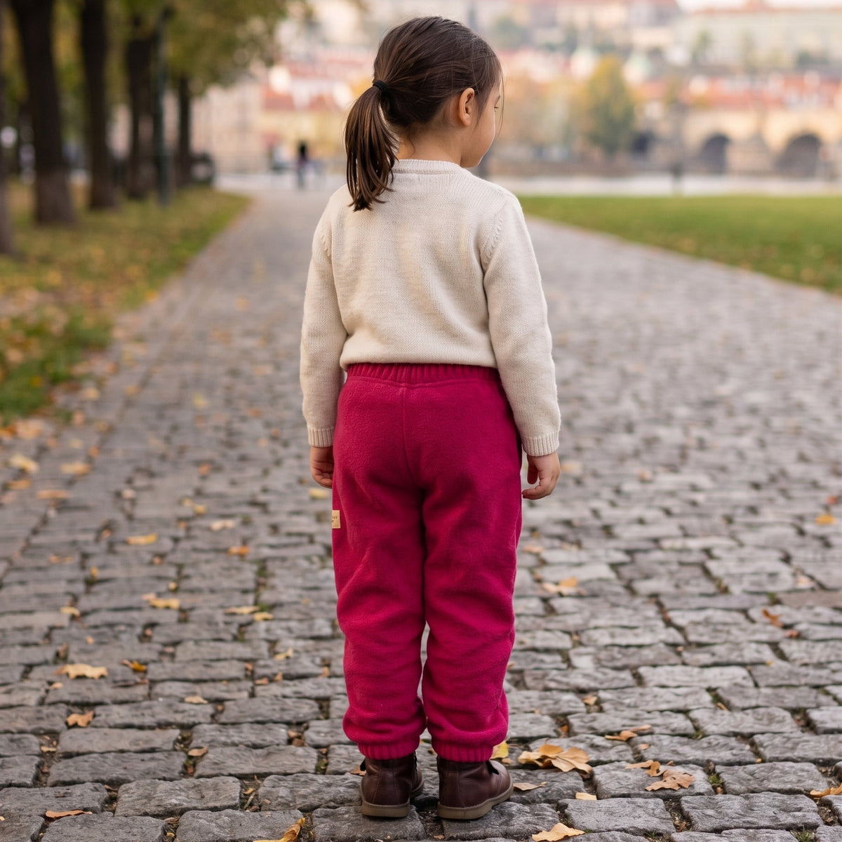 Monkey Mum® Pantalons de jogging en polaire - Bordeaux