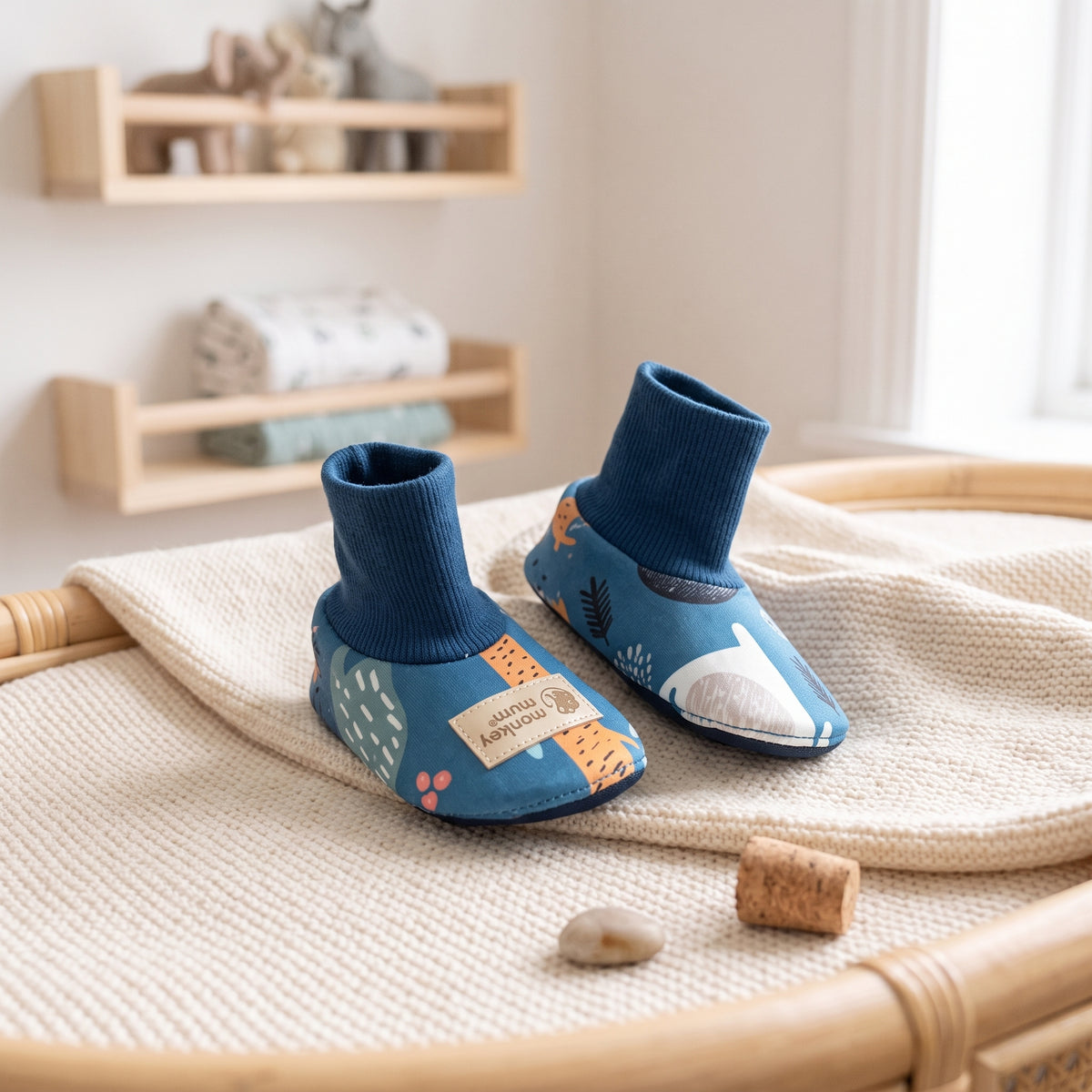 Monkey Mum® Chaussons softshell avec membrane - Animaux de la nuit