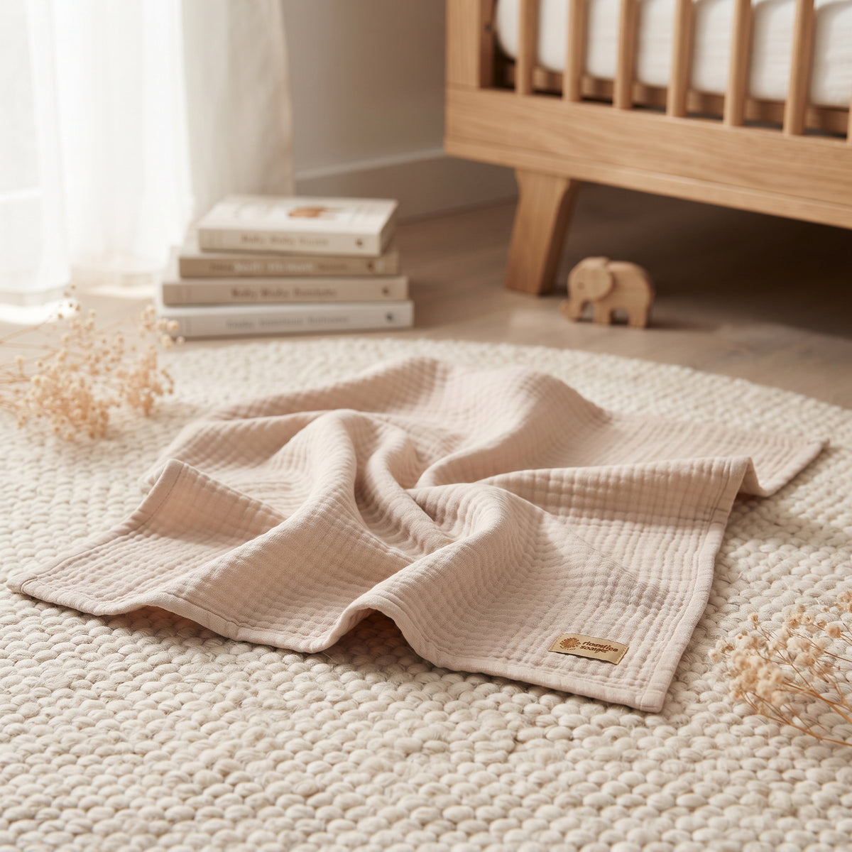 Couche en mousseline Monkey Mum® - Beige