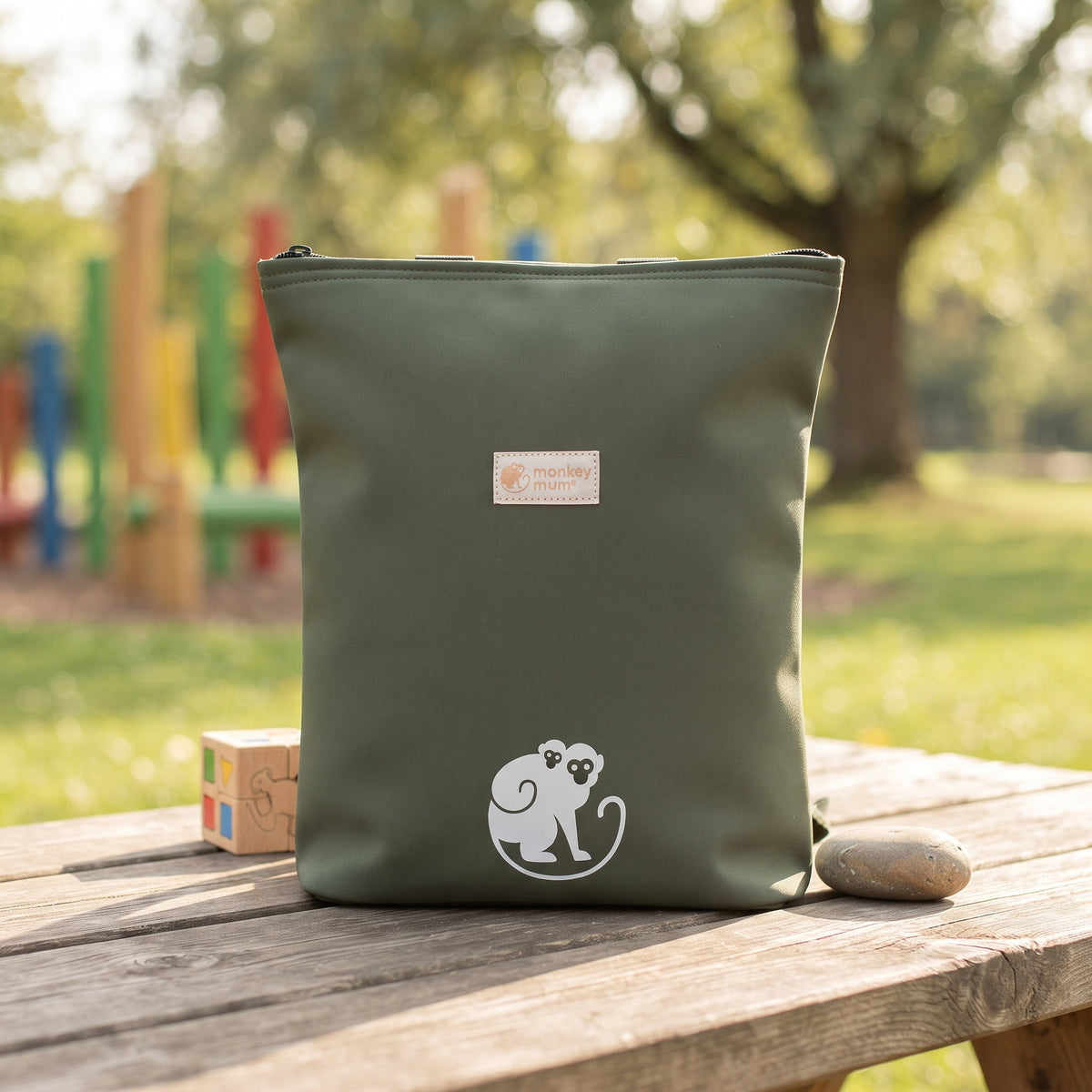 Petit sac à dos softshell pour enfant Monkey Mum® - Vert foncé