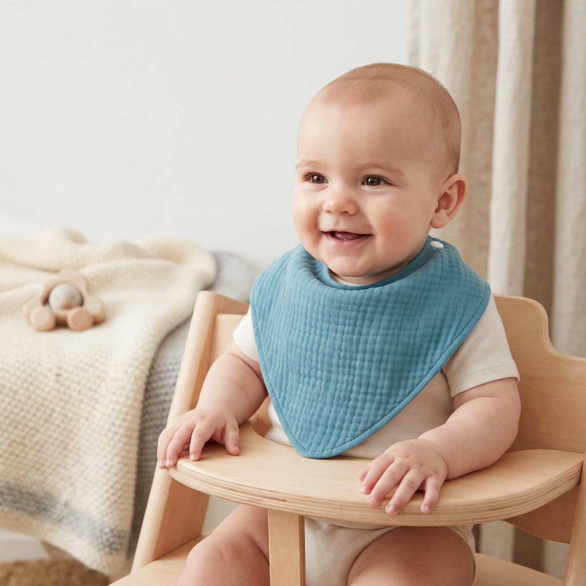 Bavoir en mousseline Monkey Mum® - Menthe