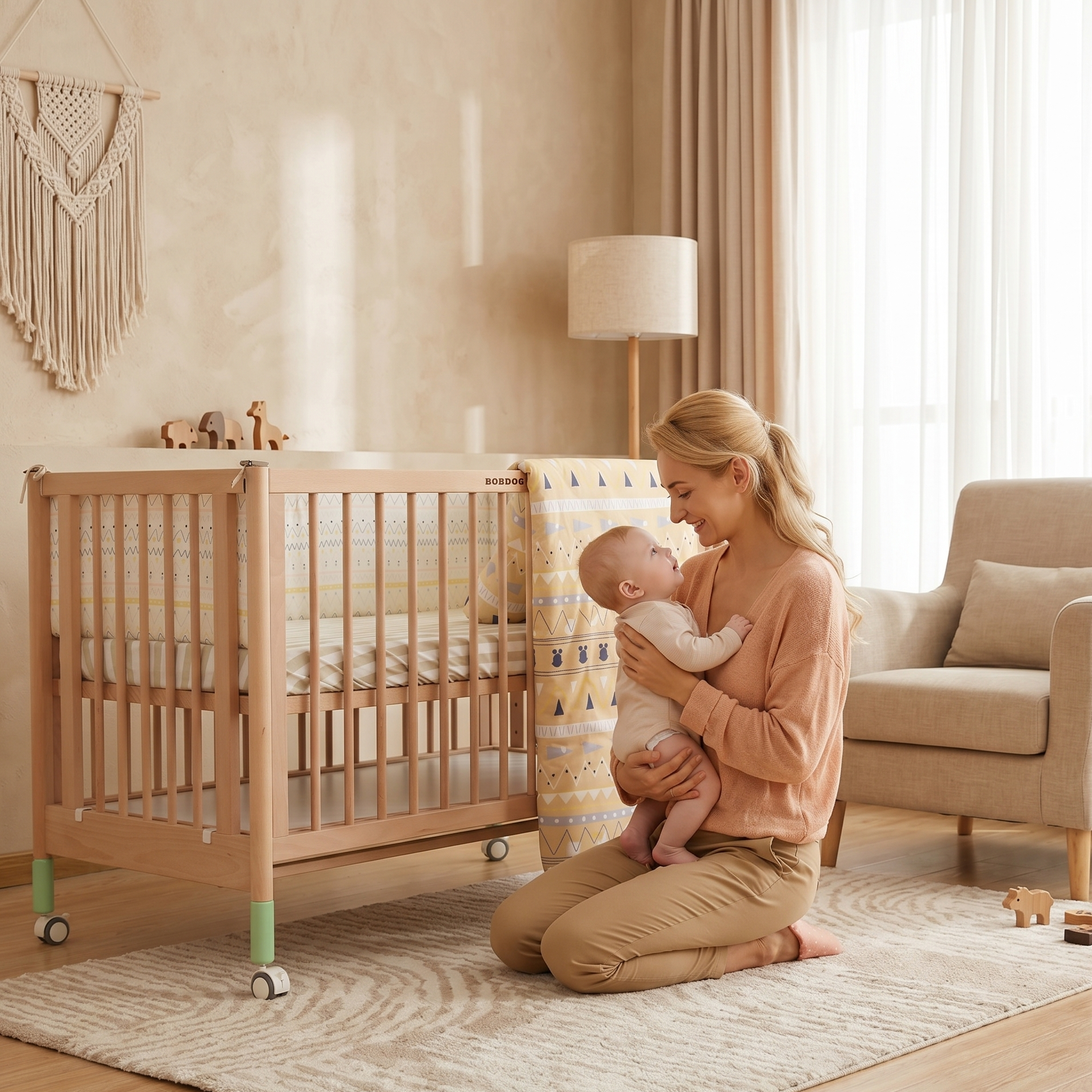 Lit bébé 3 en 1 - Massif - 120x60 cm