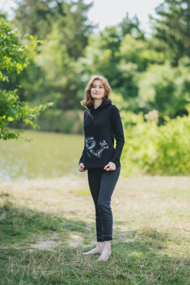 Sweat d’allaitement Monkey Mum® noir - petit singe