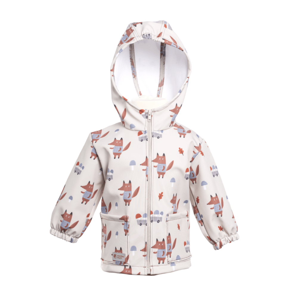 Veste softshell pour enfant avec membrane Monkey Mum® - Renards aux champignons