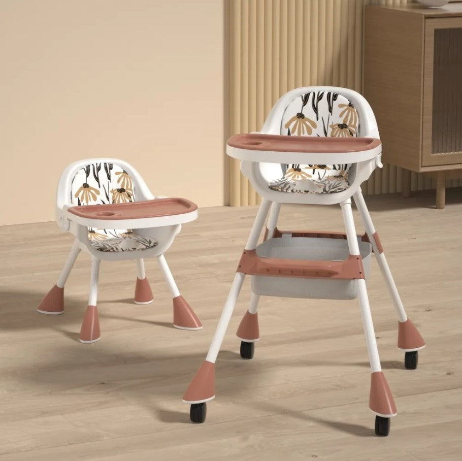 Kinder eetstoel 2-in-1 Simple - Koffierood
