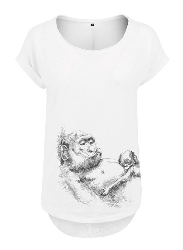 Borstvoedingsshirt Monkey Mum® wit - aapje