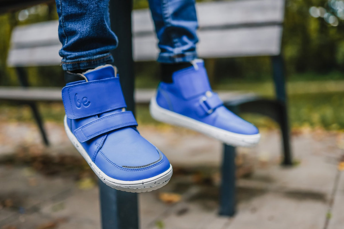 Be Lenka Kinderwinterschoenen op blote voeten Panda 2.0 - Blauw & Wit