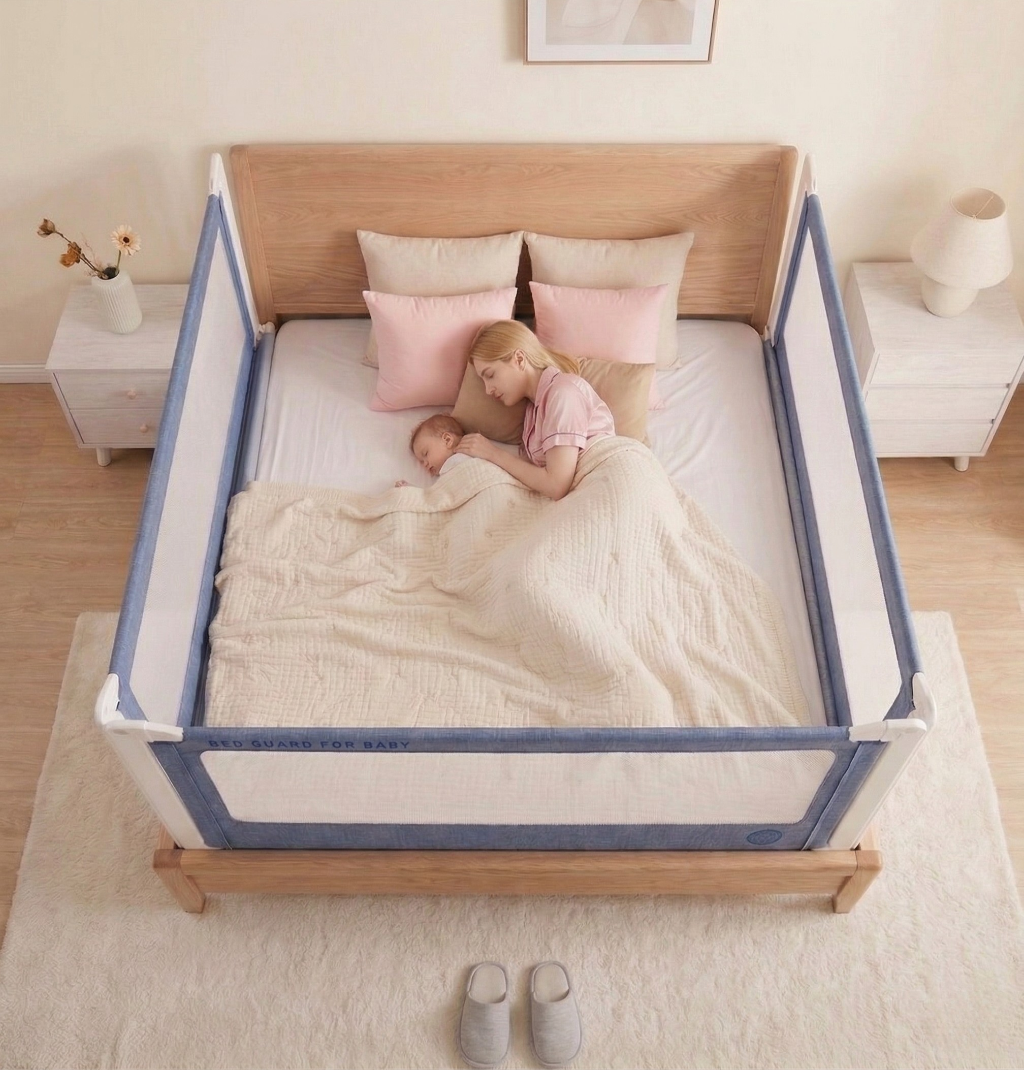 Barrière de lit Monkey Mum® Popular - bleu foncé - design - fin de série