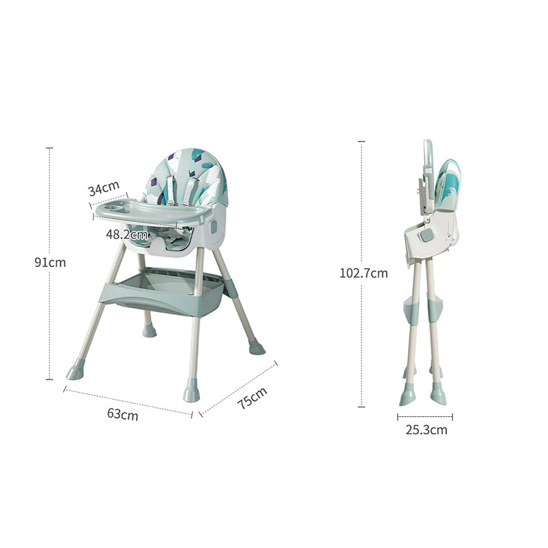 Kinder kinderstoel 2v1 Comfort - Groen Ornament