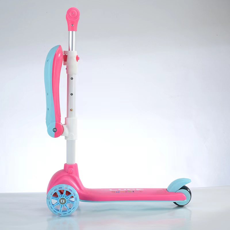 Kinderstep met zitje - 3-in-1 - Geel - TENTOONSTELLINGSEXEMPLAAR