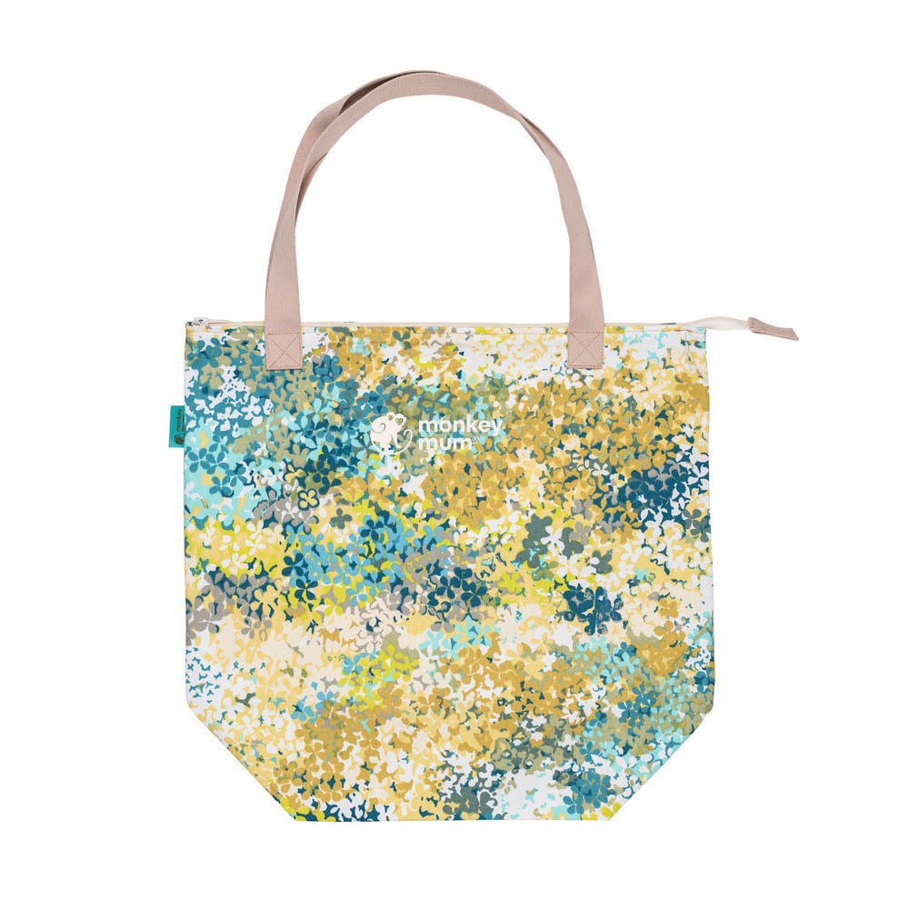 Monkey Mum® Petit sac en tissu pour accessoires Carrie - Prairie en fleurs