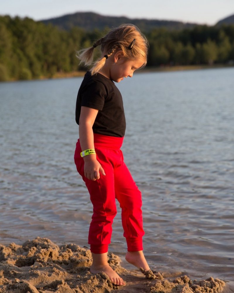 Baggy joggingbroek voor kinderen, LIGHT, rood