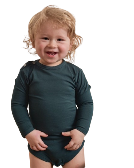 Body bébé à manches longues - vert bouteille - taille 62