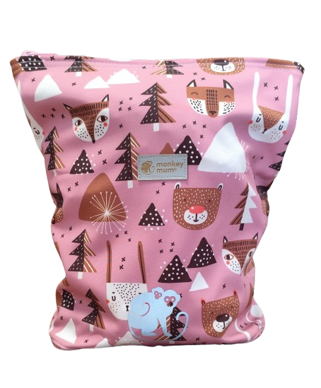 Kinder softshell rugzak Monkey Mum® - Bosdieren - Roze