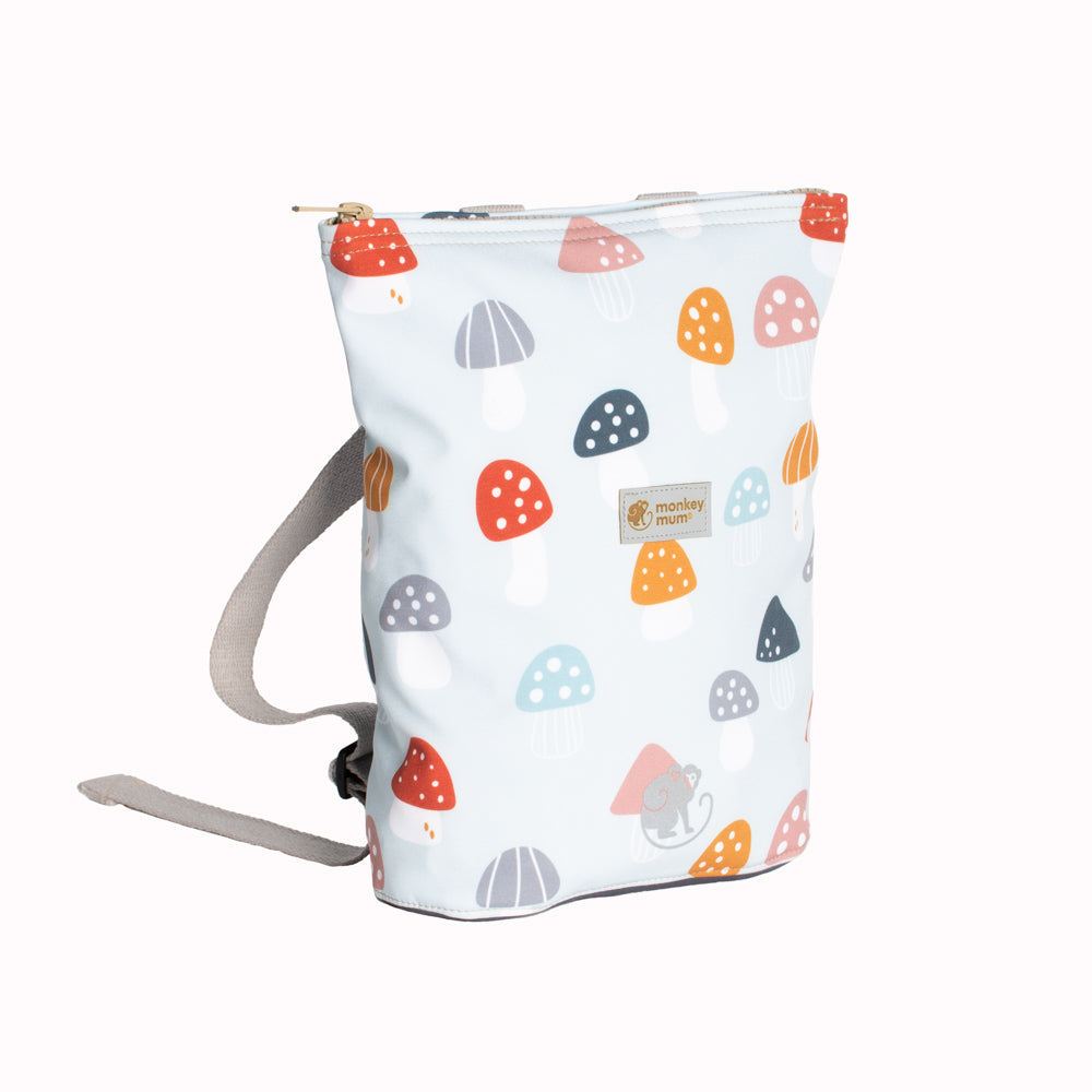 Kindersoftshellrugzakje Monkey Mum® - Veelkleurige vliegenzwammen
