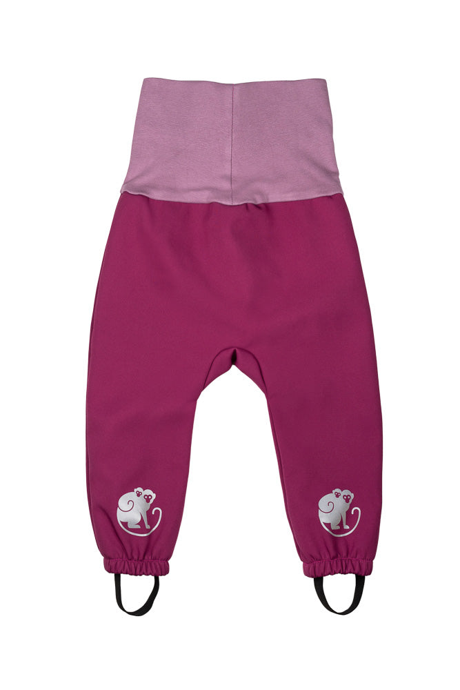 Pantalon softshell évolutif pour enfant avec membrane Monkey Mum® - Framboise juteuse