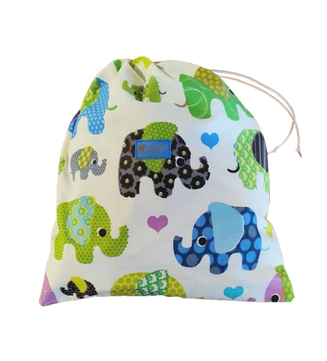 Stoffen zak Monkey Mum® - Vrolijke olifant