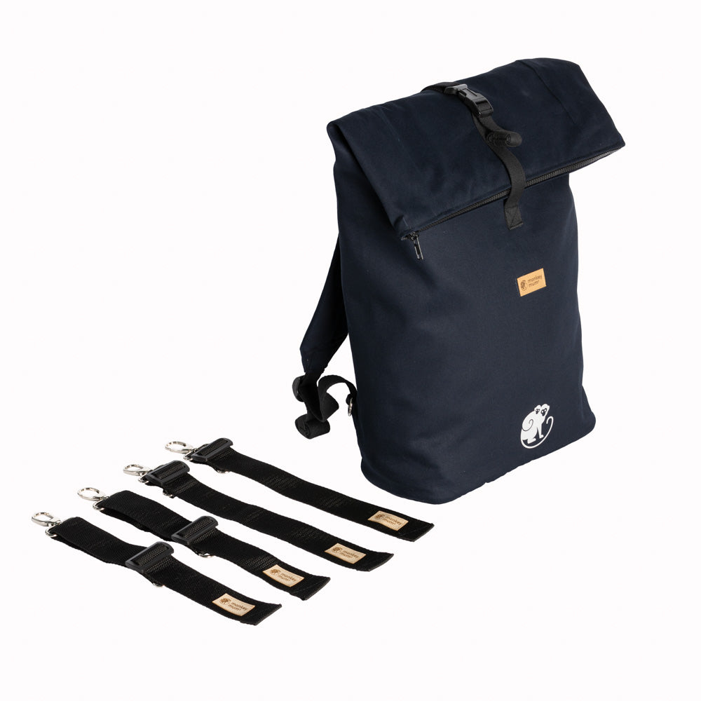 Monkey Mum® Sac à dos intégré en sergé pour porte-bébé Carrie - Obscurité argentée
