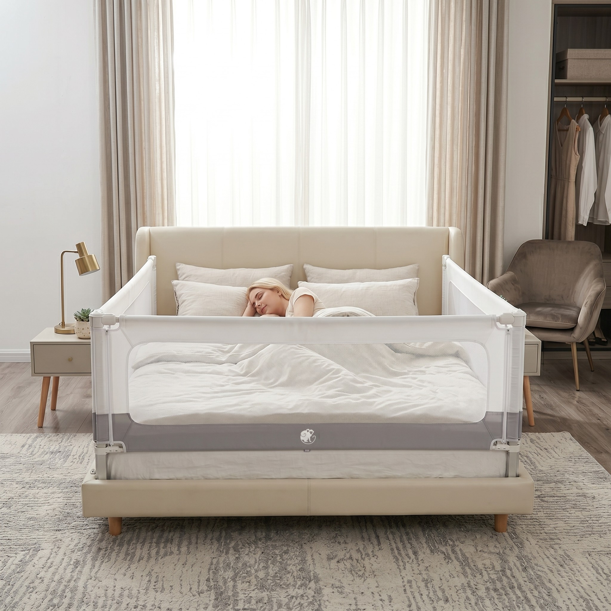 Bedhekje en box Monkey Mum® 2v1 Smart - uitgepakt