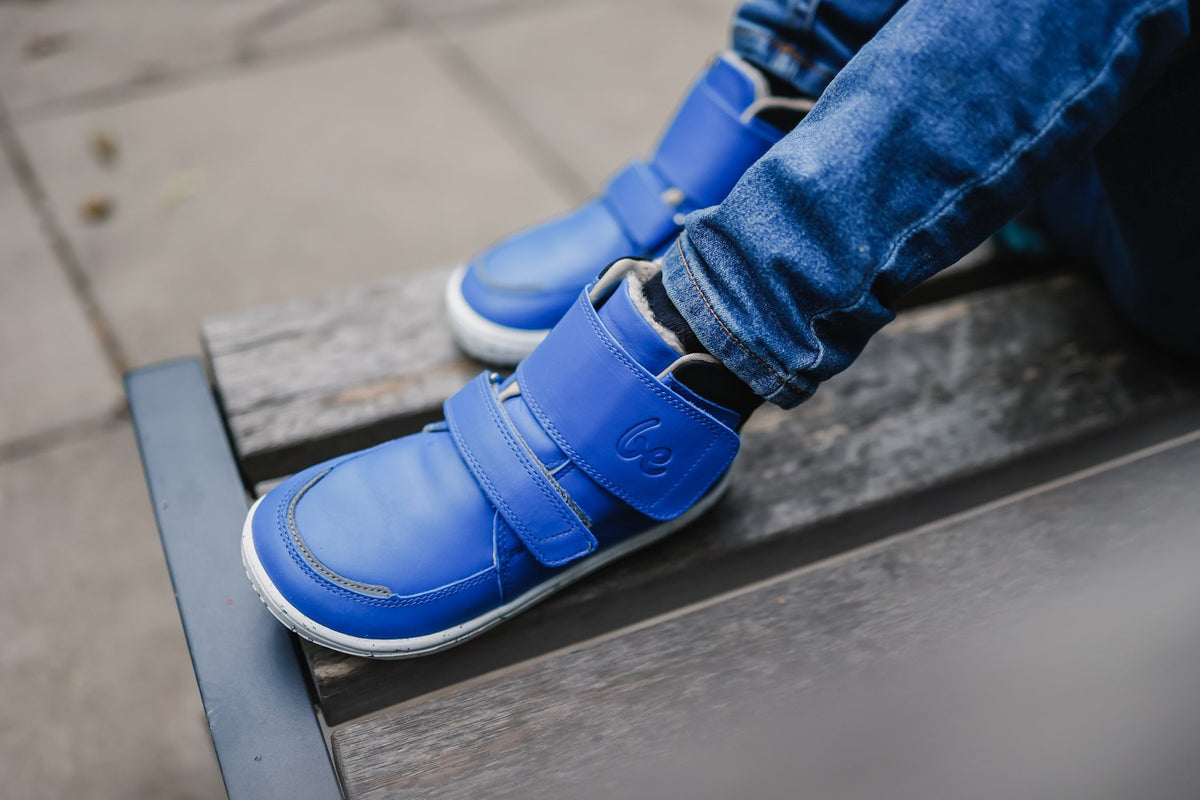 Be Lenka Kinderwinterschoenen op blote voeten Panda 2.0 - Blauw & Wit