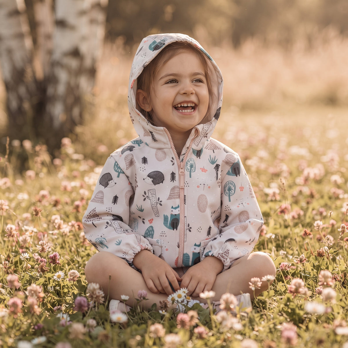Veste softshell pour enfant avec membrane Monkey Mum® - Animaux du quotidien