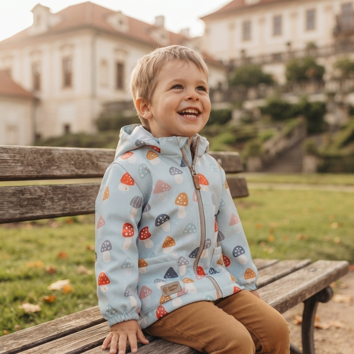 Veste softshell pour enfant avec membrane Monkey Mum® - Amanites multicolores