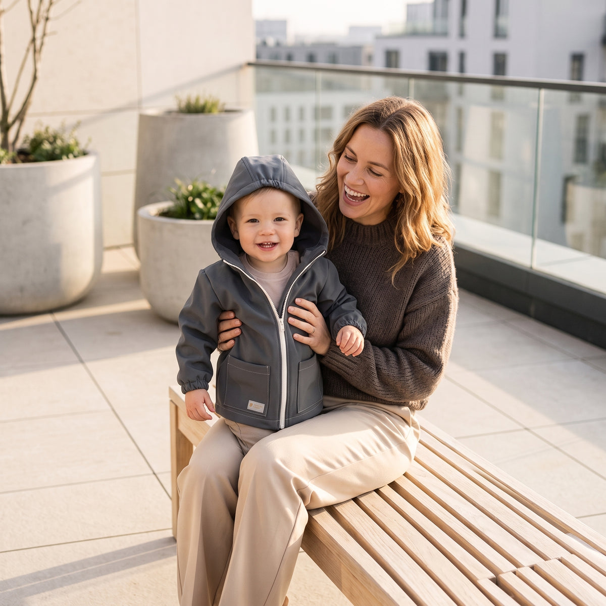 Veste softshell pour enfant avec membrane Monkey Mum® - Excursion mystérieuse
