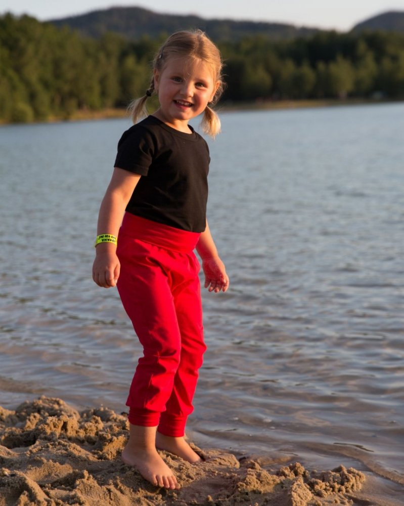 Baggy joggingbroek voor kinderen, LIGHT, rood