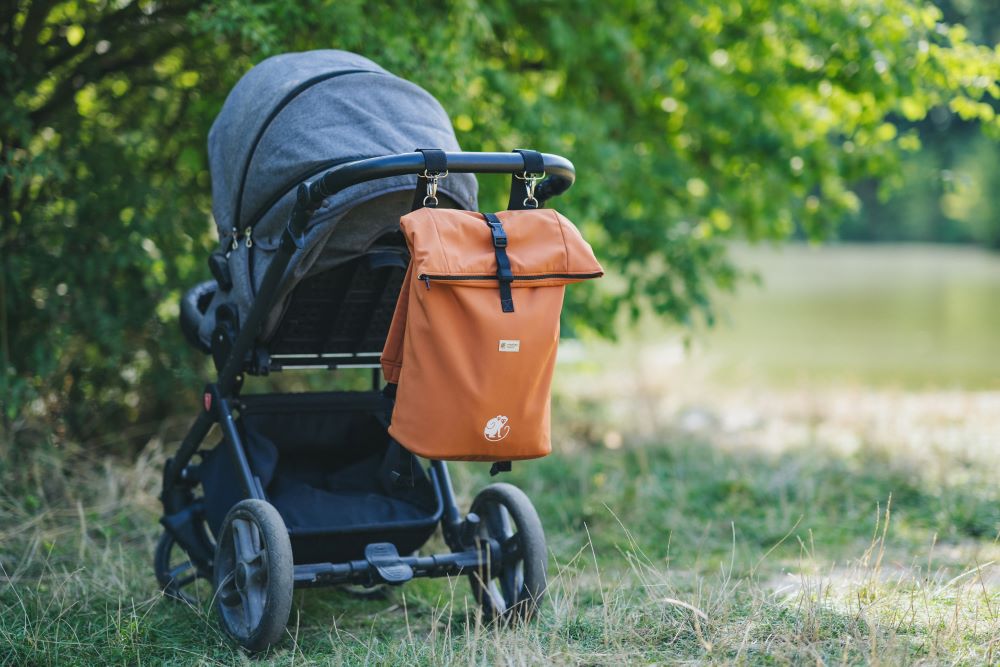 Monkey Mum® Sac à dos softshell intégré pour porte-bébé Carrie - Trace d’ours
