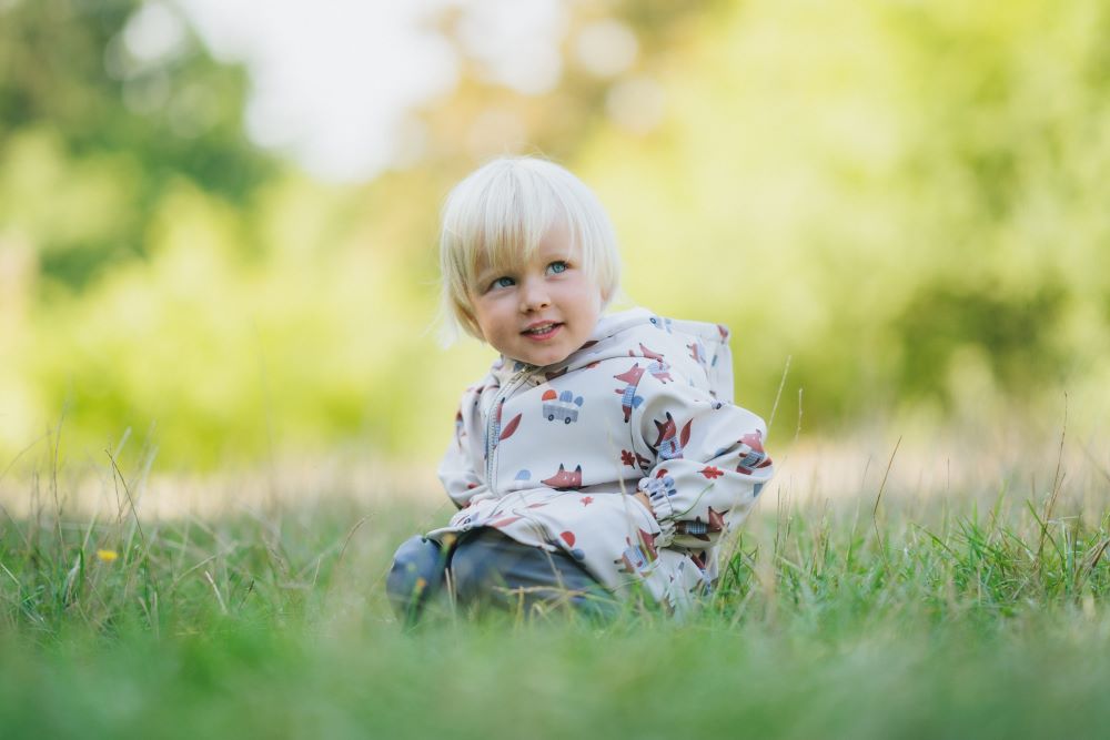 Veste softshell pour enfant avec membrane Monkey Mum® - Renards aux champignons
