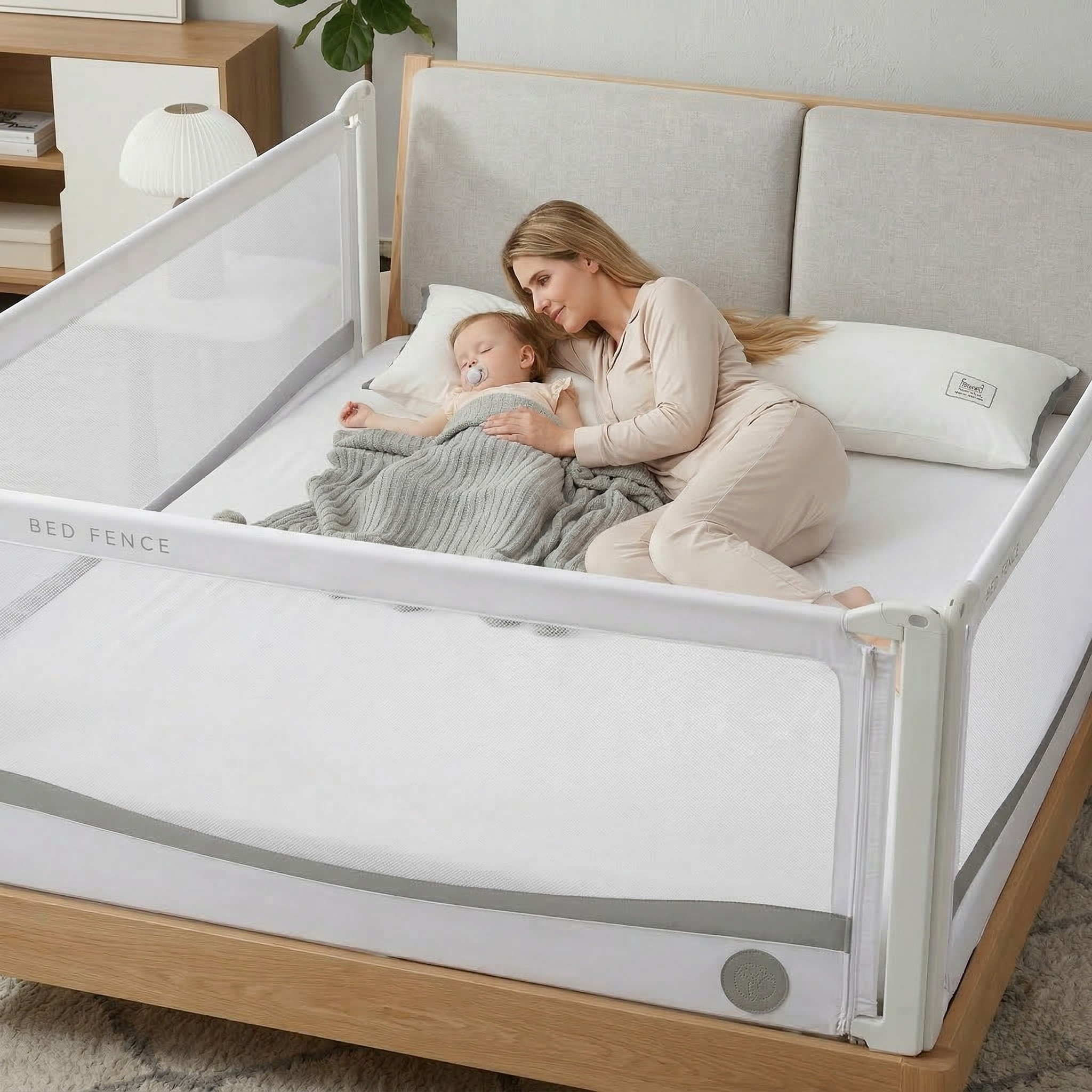Bedhekje Monkey Mum® Premium - lichtgrijs