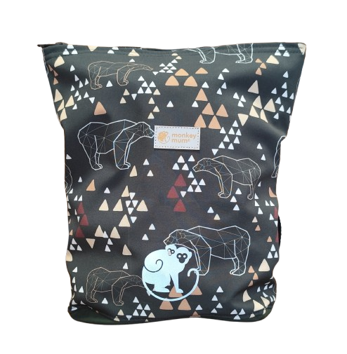 Kinder softshell rugzak Monkey Mum® - Origami beer - Donkergroen