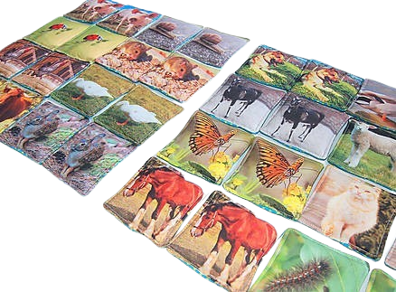 MyMoo Memoryspel van textiel - set van 16 paar - Dieren, bundel