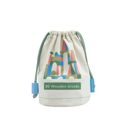 Moover Cubes dans un sachet en coton - Couleurs pastel