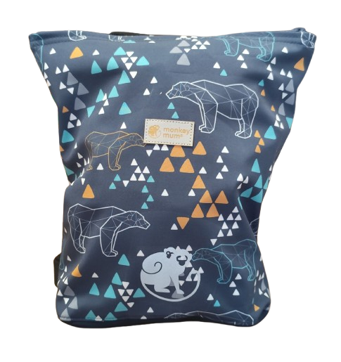 Kinder softshell rugzak Monkey Mum®  - Origami beer - Donkerblauw