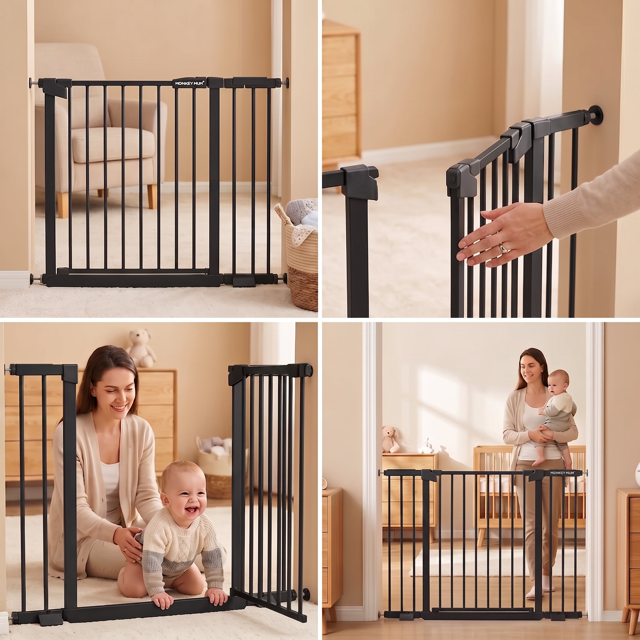 Veiligheidshekje Monkey Mum® – Zwart