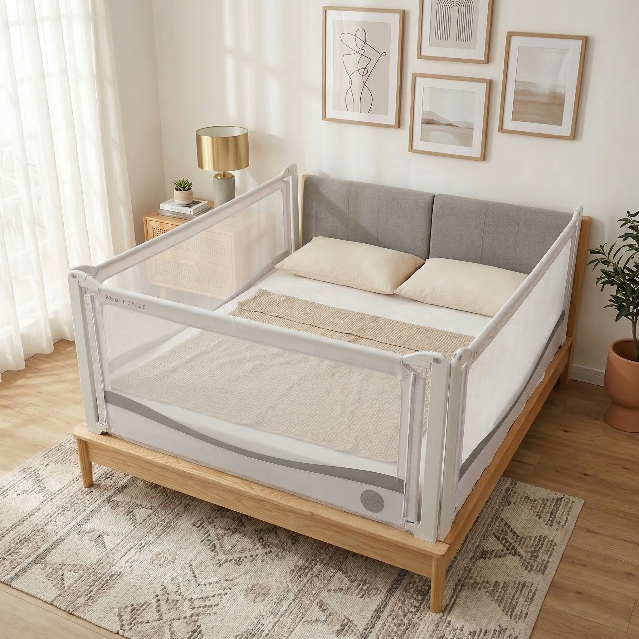 Bedhekje Monkey Mum® Premium - lichtgrijs