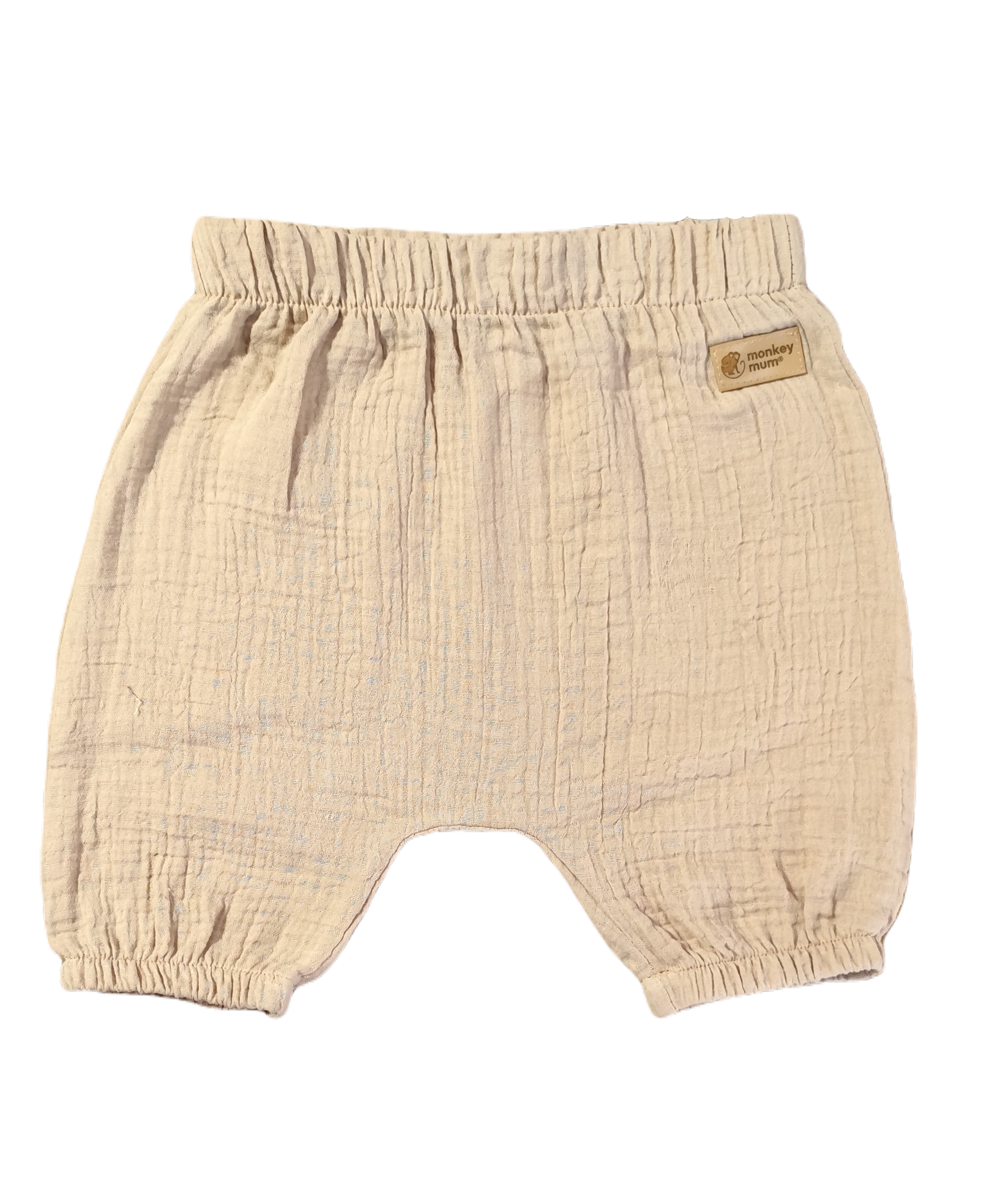 Mousseline shortje Monkey Mum® - Beige