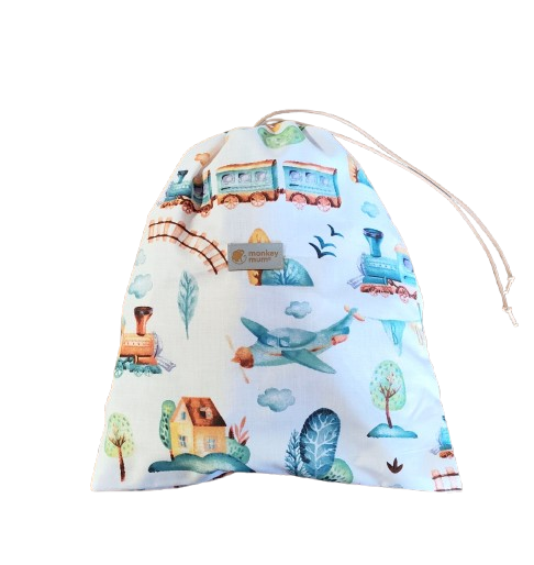 Stoffen zak Monkey Mum® - Treintje